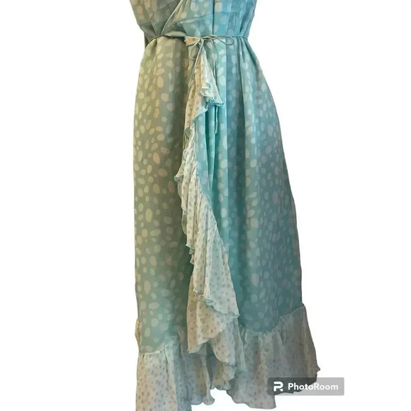 Maternity A Pea In The Pod Blue Sleeveless, Long Nursing Wrap/Robe Size Small - Picture 2 of 14